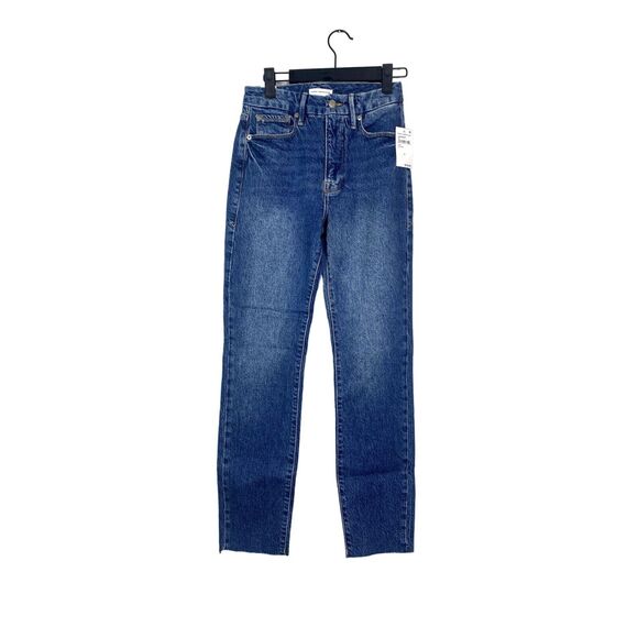 NWT Good American Classic Good Jeans Ankle Crop High Rise 00 / 24 Blue #3065 - Picture 2 of 14